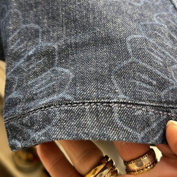 Escada Mandala Effect Print Blue Straight Leg Denim Size 44/L - Picture 6 of 13